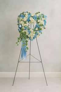 Blue & White Heart Wreath