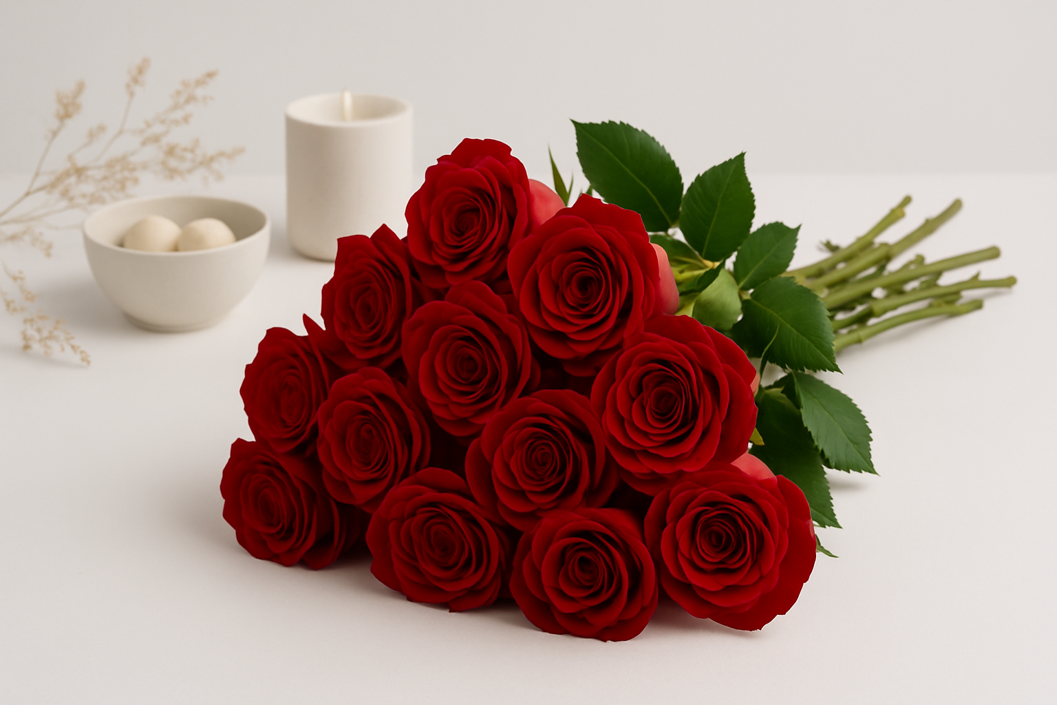 12 Freedom Red Roses bouquet