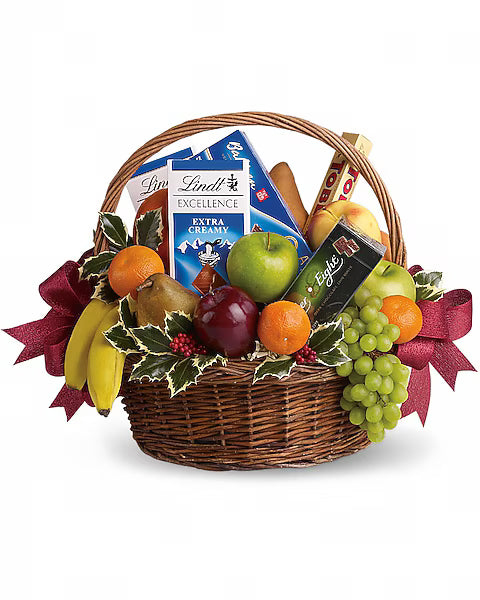 Panier de Noël Fruits et Confiseries