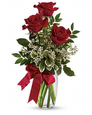 Bouquet Tendres Pensées avec Roses Rouges TEV12-6A